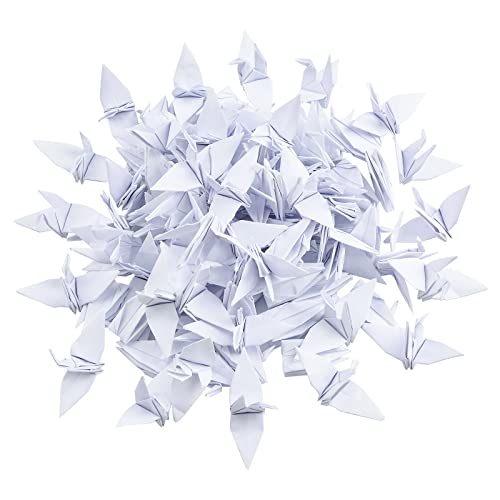 WANDIC Origami-Papier-Kraniche, 100 Stück, handgefertigt, gefaltet, Origami-Papier, Girlande für Hochzeit, Party, Hintergrund, Heimdekoration, weiß WANDIC Origami-Papier-Kraniche, 100 Stück, handgefertigt, gefaltet, Origami-Papier, Girlande für Hochzeit, Party, Hintergrund, Heimdekoration, weiß von WANDIC