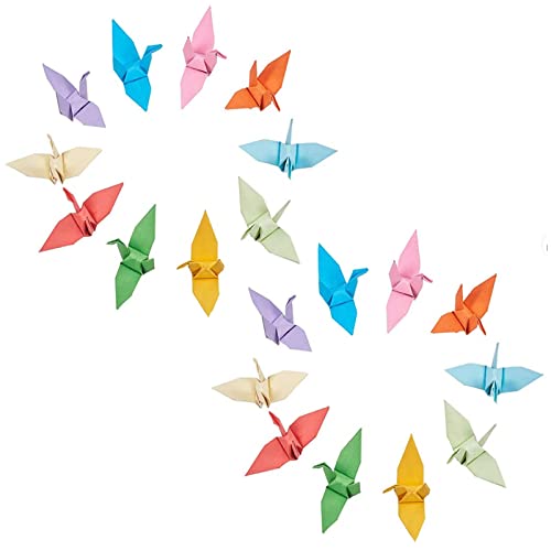 WANDIC Origami-Papierkrane, 100 Stück, handgefertigt, gefaltet, Origami-Papier, Kranschnur, Girlande für Hochzeit, Party, Hintergrund, Heimdekoration, gemischte Farben, 7,5 cm WANDIC Origami-Papierkrane, 100 Stück, handgefertigt, gefaltet, Origami-Papier, Kranschnur, Girlande für Hochzeit, Party, Hintergrund, Heimdekoration, gemischte Farben, 7,5 cm von WANDIC
