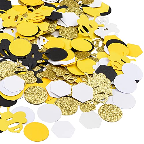 WANDIC Papier Bienenkonfetti, 300 Stück Gold Glitzer Biene Konfetti Gelb Schwarz Kreis Konfetti Wabenkonfetti Biene Thema Party Dusche Geburtstag Tischdekoration WANDIC Papier Bienenkonfetti, 300 Stück Gold Glitzer Biene Konfetti Gelb Schwarz Kreis Konfetti Wabenkonfetti Biene Thema Party Dusche Geburtstag Tischdekoration von WANDIC