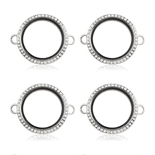 WANDIC Strass-Foto-Charm, 4 runde Doppelschnalle, Kristall-Foto-Anhänger, Brautschmuck, Hochzeitsstrauß, Charms, Erinnerungsmedaillons für 2 Bilder WANDIC Strass-Foto-Charm, 4 runde Doppelschnalle, Kristall-Foto-Anhänger, Brautschmuck, Hochzeitsstrauß, Charms, Erinnerungsmedaillons für 2 Bilder von WANDIC