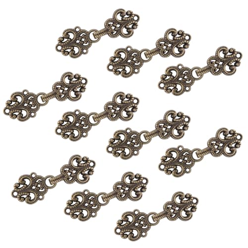 WANDIC Strickjacke-Clips, 10 Paar Vintage Hohle Blumen-Umhang-Verschlüsse Zum Aufnähen von Haken Und Ösen, Umhang-Verschlüsse Für Pullover, Schal, Antik WANDIC Strickjacke-Clips, 10 Paar Vintage Hohle Blumen-Umhang-Verschlüsse Zum Aufnähen von Haken Und Ösen, Umhang-Verschlüsse Für Pullover, Schal, Antik von WANDIC