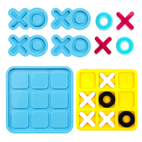 WANDIC Tic Tac Toe Silikonform, XO Board Harzformen Epoxidharz Gießform Für Tischdekoration DIY Craft Tabletop Brettspiel von WANDIC