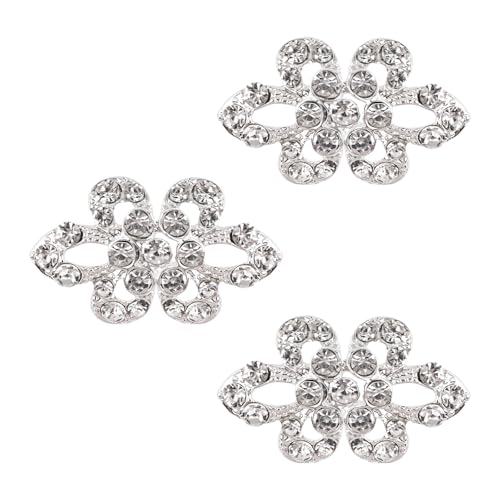 WANDIC Umhangverschluss-Verschlüsse, 3 Paar 4.5 x 2.6 cm Cape-Clips Mit Strasssteinen, Vintage-Pulloverknöpfe Für Kleidung, Pullover, Schal von WANDIC