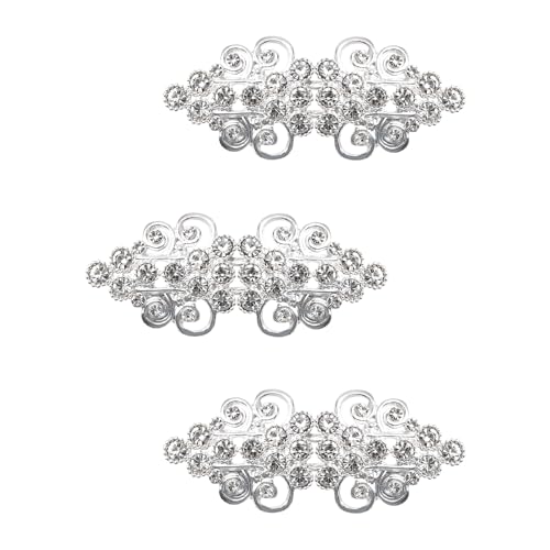 WANDIC Umhangverschluss-Verschlüsse, 3 Stücke 6.3 cm Silber Cape Clips Mit Strass Vintage Snap Pullover Knöpfe Für Kleidung Pullover Schal von WANDIC