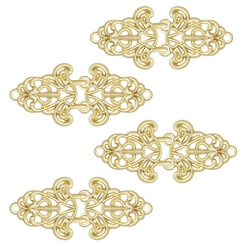 WANDIC Umhangverschluss-Verschlüsse, 4 Stück 6.2 cm Goldfarbene Hohle Cape-Befestigungsclips Für Strickjacken, Schmuckclips Für Kleidung, Pullover, Schal WANDIC Umhangverschluss-Verschlüsse, 4 Stück 6.2 cm Goldfarbene Hohle Cape-Befestigungsclips Für Strickjacken, Schmuckclips Für Kleidung, Pullover, Schal von WANDIC