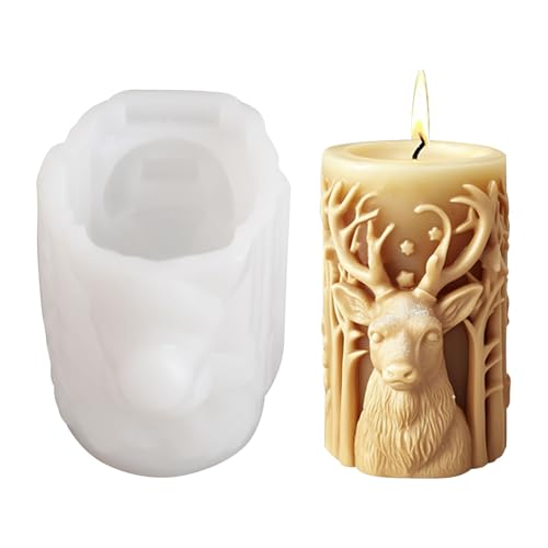 WANDIC Weihnachtselch-Silikonform, 1 Stück, zylindrische Kerzenform, Basteln, Gießform für Weihnachtsdekoration, Heimdekoration, Handwerk, Geschenke WANDIC Weihnachtselch-Silikonform, 1 Stück, zylindrische Kerzenform, Basteln, Gießform für Weihnachtsdekoration, Heimdekoration, Handwerk, Geschenke von WANDIC