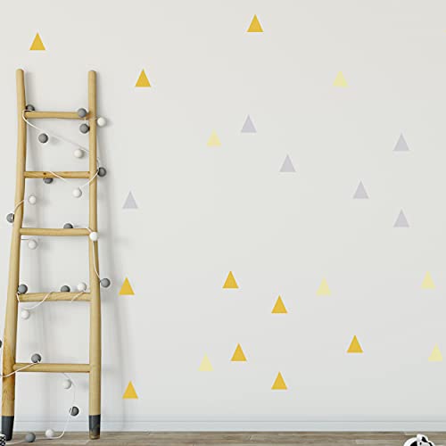 Dreieck Set Wandtattoo 60 Stück für Babyzimmer V286 Aufkleber Sticker Dreiecken Wandaufkleber Kinderzimmer Triangle in verschiedenen Farben (Gelb) von WANDKIND