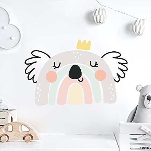 KOALA REGENBOGEN Tiere Wandtattoo Set | 60 x 39 cm | handgezeichnet | AUFKLEBER Kindergarten | Wandsticker Kinderzimmer (Koala) von WANDKIND