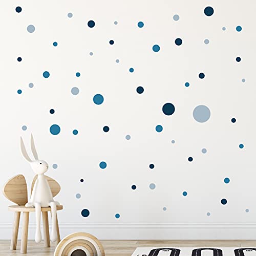 WANDKIND Kreise Set 120 Stück Wandtattoo für Babyzimmer V283 Aufkleber Sticker Kreis Wandaufkleber Kinderzimmer Punkte Dots Klebepunkte in verschiedenen Farben (Blau) von WANDKIND