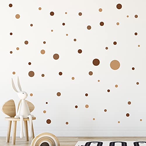 WANDKIND Kreise Set 120 Stück Wandtattoo für Babyzimmer V283 Aufkleber Sticker Kreis Wandaufkleber Kinderzimmer Punkte Dots Klebepunkte in verschiedenen Farben (Braun) von WANDKIND