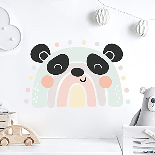 PANDA REGENBOGEN Tiere Wandtattoo Set | 60 x 38 cm | handgezeichnet | AUFKLEBER Kindergarten | Wandsticker Kinderzimmer (Panda) von WANDKIND