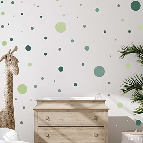 WANDKIND Kreis Set 60 Stück Wandtattoo für Babyzimmer V336 Aufkleber Sticker Kreise Wandaufkleber Kinderzimmer Deko Punkte Dots Klebepunkte in verschiedenen Farben (Grün) von WANDKIND