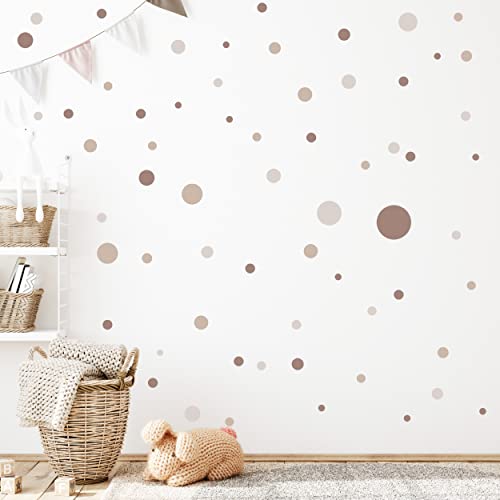 WANDKIND Kreise Set 120 Stück Wandtattoo für Babyzimmer V283 Aufkleber Sticker Kreis Wandaufkleber Kinderzimmer Punkte Dots Klebepunkte in verschiedenen Farben (Beige) von WANDKIND