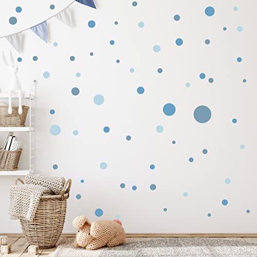 WANDKIND Kreise Set 120 Stück Wandtattoo für Babyzimmer V283 Aufkleber Sticker Kreis Wandaufkleber Kinderzimmer Punkte Dots Klebepunkte in verschiedenen Farben (Blau-Mild) von WANDKIND