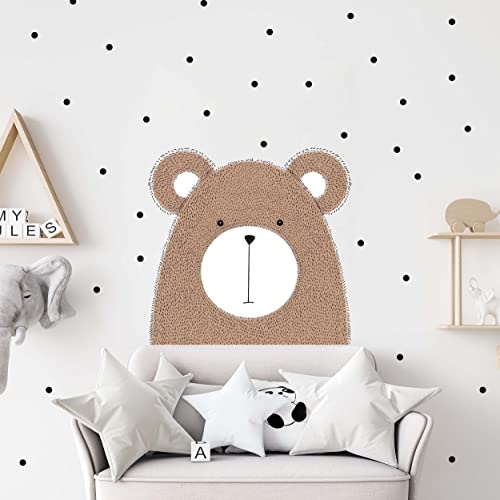 WANDKIND Tierkopf Bär Wandtattoo Kinderzimmer V363 | handgezeichnet | AUFKLEBER Kindergarten | Wandsticker Teddybär (100 x 100 cm) von WANDKIND