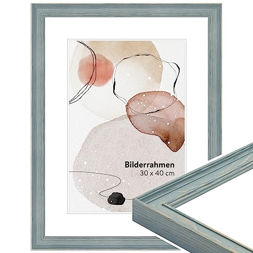 WANDStyle Bilderrahmen Blau, gemasert DIN A4 21x29,7 cm aus Holz im Landhaus-Stil zum Aufhängen, Posterrahmen Made in Germany, ideal für Urkunde - H470 WANDStyle Bilderrahmen Blau, gemasert DIN A4 21x29,7 cm aus Holz im Landhaus-Stil zum Aufhängen, Posterrahmen Made in Germany, ideal für Urkunde - H470 von WANDStyle