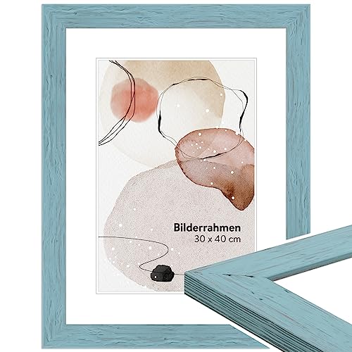 WANDStyle Bilderrahmen Blau 20x30 cm aus Holz im Landhaus-Stil zum Aufhängen, Fotorahmen Made in Germany - H750 WANDStyle Bilderrahmen Blau 20x30 cm aus Holz im Landhaus-Stil zum Aufhängen, Fotorahmen Made in Germany - H750 von WANDStyle