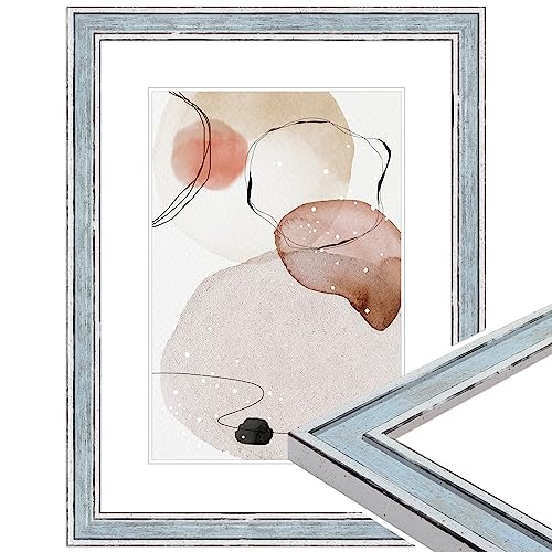 WANDStyle Bilderrahmen Blau 30x30 cm quadratisch aus Holz im Vintage-Stil zum Aufhängen, Fotorahmen Made in Germany - H460 WANDStyle Bilderrahmen Blau 30x30 cm quadratisch aus Holz im Vintage-Stil zum Aufhängen, Fotorahmen Made in Germany - H460 von WANDStyle