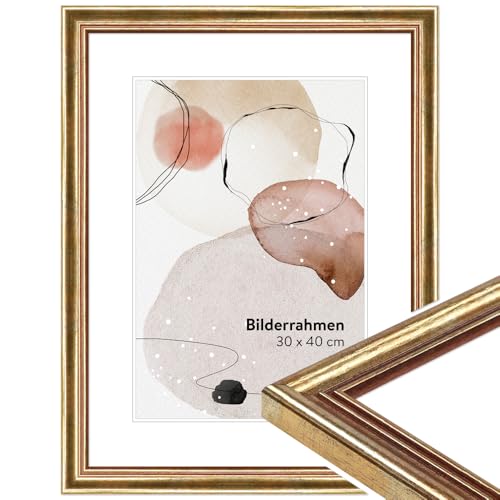 WANDStyle Bilderrahmen Gold 30x40 cm aus Holz im Antik-Stil zum Aufhängen, Fotorahmen Made in Germany - H400 WANDStyle Bilderrahmen Gold 30x40 cm aus Holz im Antik-Stil zum Aufhängen, Fotorahmen Made in Germany - H400 von WANDStyle