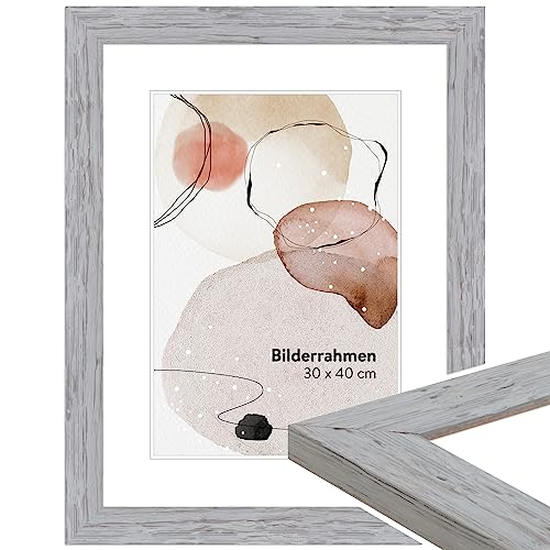 WANDStyle Bilderrahmen Grau 20x25 cm aus Holz im Landhaus-Stil zum Aufhängen, Fotorahmen Made in Germany - H750 WANDStyle Bilderrahmen Grau 20x25 cm aus Holz im Landhaus-Stil zum Aufhängen, Fotorahmen Made in Germany - H750 von WANDStyle