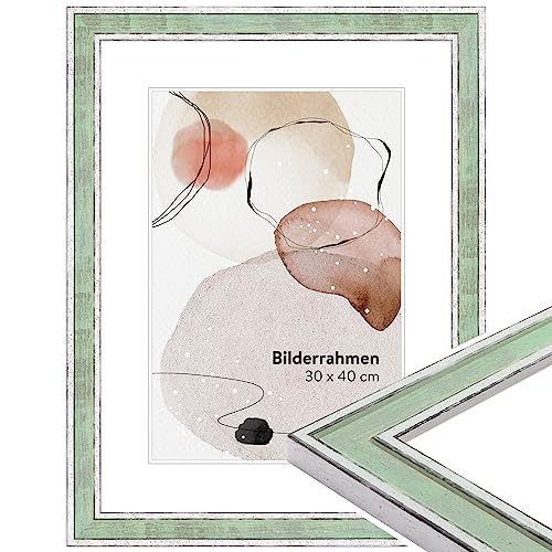 WANDStyle Bilderrahmen Hellgrün 50x70 cm aus Holz im Vintage-Stil zum Aufhängen, Posterrahmen Made in Germany - H460 WANDStyle Bilderrahmen Hellgrün 50x70 cm aus Holz im Vintage-Stil zum Aufhängen, Posterrahmen Made in Germany - H460 von WANDStyle