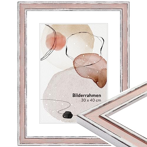 WANDStyle Bilderrahmen Rosa 13x18 cm aus Holz im Vintage-Stil mit Aufsteller und Aufhänger, Fotorahmen Made in Germany - H460 WANDStyle Bilderrahmen Rosa 13x18 cm aus Holz im Vintage-Stil mit Aufsteller und Aufhänger, Fotorahmen Made in Germany - H460 von WANDStyle