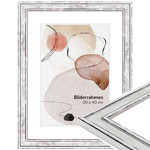 WANDStyle Bilderrahmen Silber 10x15 cm aus Holz im Vintage-Stil mit Aufsteller und Aufhänger, Fotorahmen Made in Germany - H460 WANDStyle Bilderrahmen Silber 10x15 cm aus Holz im Vintage-Stil mit Aufsteller und Aufhänger, Fotorahmen Made in Germany - H460 von WANDStyle