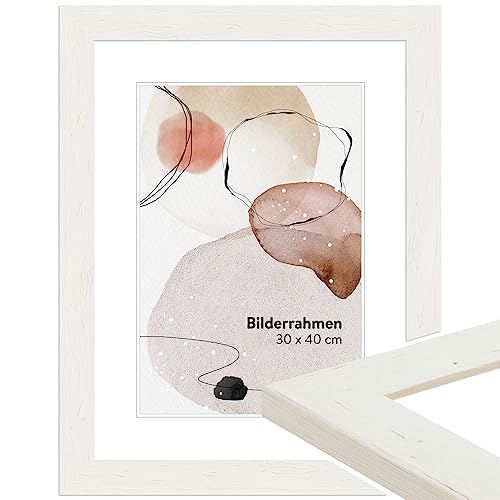 WANDStyle Bilderrahmen Weiß 30x40 cm aus Holz im Landhaus-Stil zum Aufhängen, Fotorahmen Made in Germany - H750 WANDStyle Bilderrahmen Weiß 30x40 cm aus Holz im Landhaus-Stil zum Aufhängen, Fotorahmen Made in Germany - H750 von WANDStyle