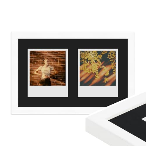 WANDStyle Polaroid Bilderrahmen Weiß, für 2 Sofortbilder, aus Holz, im Stil Modern, zum Aufhängen, Made in Germany - H950 von WANDStyle