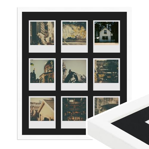 WANDStyle Polaroid Bilderrahmen Weiß, für 9 Sofortbilder, aus Holz, im Stil Modern, zum Aufhängen, Made in Germany - H950 von WANDStyle