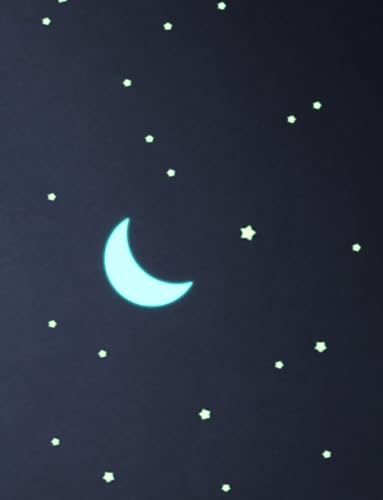 WANDfee Leuchtsterne Kinderzimmer ☆ Mond und Sterne ☆☆ selbstklebende im Dunkeln leuchtende Sterne Sternenhimmel Aufkleber von WANDfee