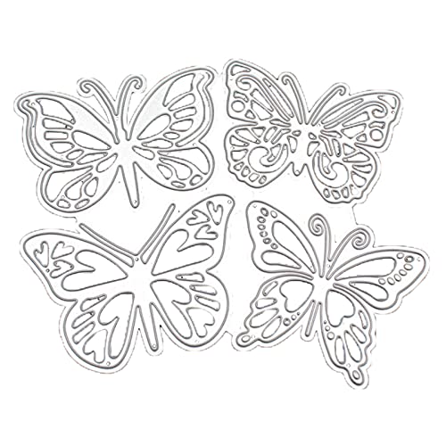 WANGCL 4 Stück Stanzformen für Kartenherstellung, Schmetterlings-Metall-Stanzformen, zum Basteln von Karten, Stanzformen, Prägeschablonen für Scrapbooking, Alben von WANGCL
