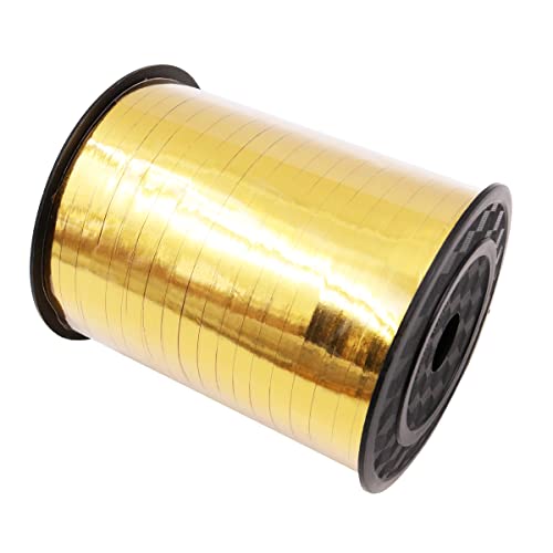 WANGCL 450 Meter gekräuseltes Ringelband, Rolle, Folienballonband für Hochzeit, Geburtstag, Party, Luftballons, Dekoration, Geschenk, Blumenstrauß (Gold) von WANGCL