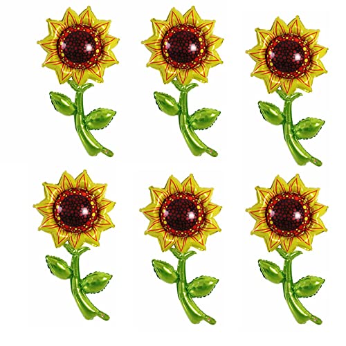 WANGCL 6 Stück 91,4 cm Sonnenblumenballons aus Aluminiumfolie, Sonnenblumenform, Mylar-Luftballons für Sommer, Sonne, Geburtstag, Hochzeit, Dekoration WANGCL 6 Stück 91,4 cm Sonnenblumenballons aus Aluminiumfolie, Sonnenblumenform, Mylar-Luftballons für Sommer, Sonne, Geburtstag, Hochzeit, Dekoration von WANGCL