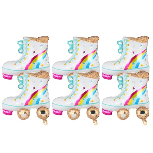 WANGCL 6 Stück Regenbogen-Rollschuh-Luftballons für 80er 90er Jahre Party Dekor Kettengliederballons für Hip Hop Geburtstage Hochzeiten Partyzubehör WANGCL 6 Stück Regenbogen-Rollschuh-Luftballons für 80er 90er Jahre Party Dekor Kettengliederballons für Hip Hop Geburtstage Hochzeiten Partyzubehör von WANGCL