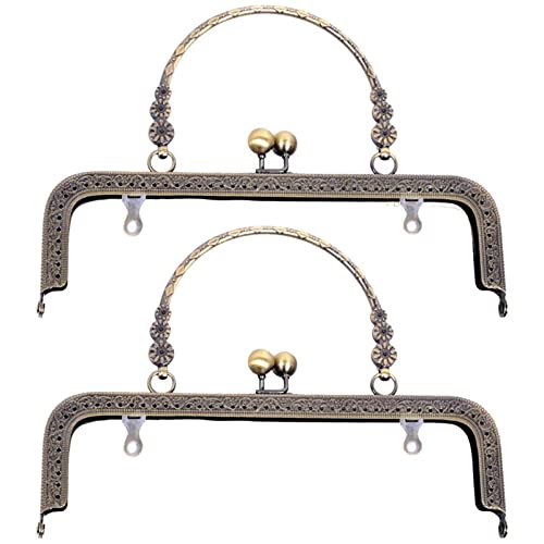 WANGCL Geldbörsen-Verschlüsse mit Metallrahmen, für Taschen, Münzgeldbörsen, für Taschen, Bastelarbeiten, Retro, Bronze, 2 Stück WANGCL Geldbörsen-Verschlüsse mit Metallrahmen, für Taschen, Münzgeldbörsen, für Taschen, Bastelarbeiten, Retro, Bronze, 2 Stück von WANGCL