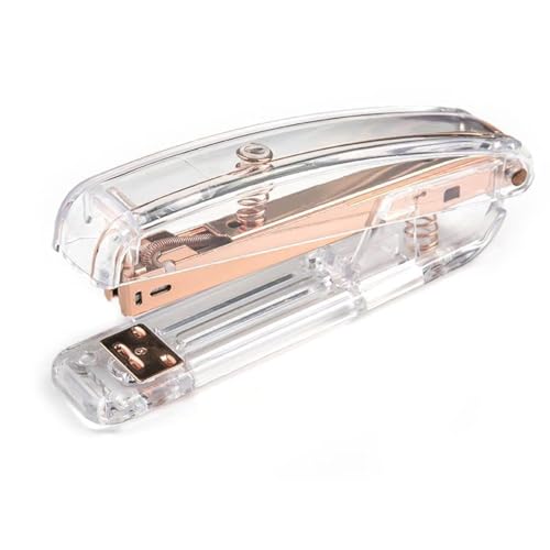WANGCL Transparenter Roségold-Acryl-Tischhefter mit 1000 Stück Heftklammern für Zuhause, Schule, Bürobedarf, Schreibwaren, Schreibtischzubehör WANGCL Transparenter Roségold-Acryl-Tischhefter mit 1000 Stück Heftklammern für Zuhause, Schule, Bürobedarf, Schreibwaren, Schreibtischzubehör von WANGCL