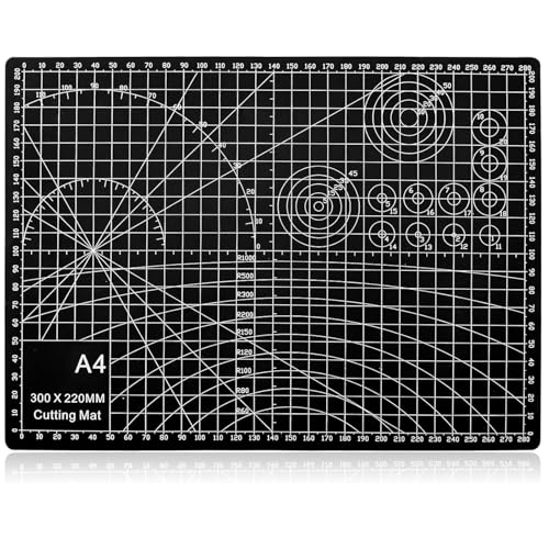 Schneidematte, Schwarz Doppelseitige Schneideunterlage, 22x30 cm Selbstheilend Schneidematte, für Modellbau, DIY Handwerk, Schneidarbeiten, präzises Zuschneiden, langlebige Arbeitsunterlage von WANGENPING