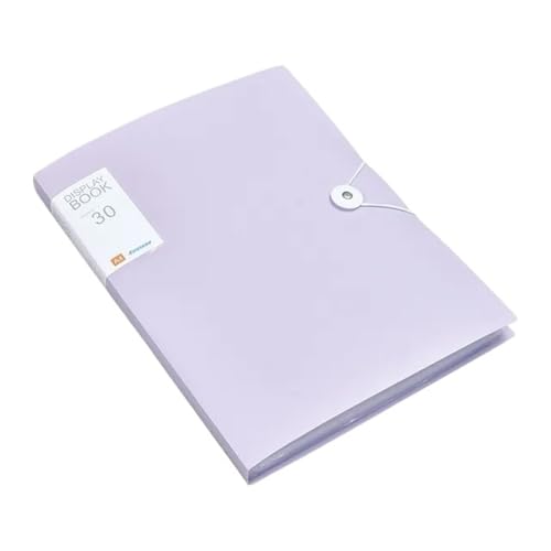 WANGHAI-666 Dokumentenmappe 30/60 Seiten, transparentes Einlagepapier, A4-Aktenordner, Sichtbuch, Dokumenten-Organizer, Tasche, Büro, Schulbedarf, Schreibwaren Aktenordner(Purple 60 Pages) von WANGHAI-666