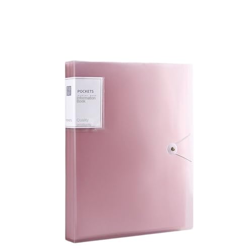WANGHAI-666 Dokumentenmappe A4 Farbe Transparent Ordner Dokument Große Kapazität Staubdicht Wasserdicht Datei Organizer Score Test PaperHolder Student Datei Datei Aktenordner(Pink) von WANGHAI-666