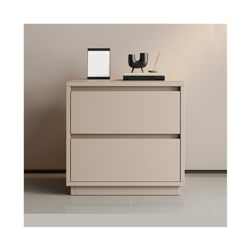 WANGHAI-666 Kommode Nachttisch aus Holz for Zuhause, Schlafzimmer, Aufbewahrungsschrank, Doppelschublade, Khaki-Farbe(XS) von WANGHAI-666