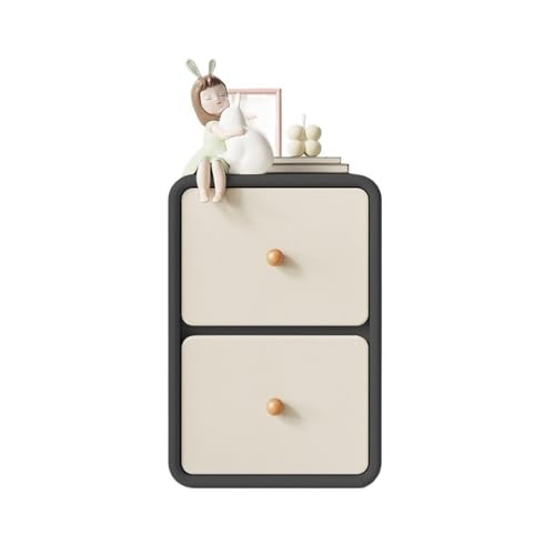 WANGHAI-666 Kommode Schwarzer Nachttisch aus Holz, klein, ultraschmal, seitlicher Clip-Organizer, Aufbewahrungsschrank, Beige(Klein) von WANGHAI-666