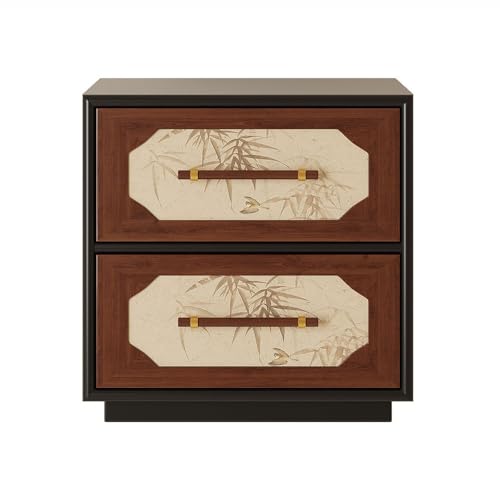 WANGHAI-666 Kommode Vintage Nachttisch aus Holz mit Aufbewahrungsfunktion und Zwei Schubladen Blumenmuster WANGHAI-666 Kommode Vintage Nachttisch aus Holz mit Aufbewahrungsfunktion und Zwei Schubladen Blumenmuster von WANGHAI-666