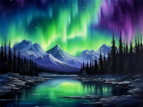 Diamond Painting Aurora Borealis 5D Diamond Painting Erwachsene 30x20cm, DIY Diamant Painting Bilder Flussblick Bastelset Erwachsene, Dimond Painting Set für Home Wand Dekoration Geschenk -YZ10 Diamond Painting Aurora Borealis 5D Diamond Painting Erwachsene 30x20cm, DIY Diamant Painting Bilder Flussblick Bastelset Erwachsene, Dimond Painting Set für Home Wand Dekoration Geschenk -YZ10 von WANGLLPGY