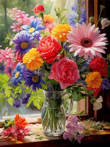 Diamond Painting Blumen 5D Diamond Painting Erwachsene Groß 60x90cm, DIY Diamant Painting Bilder Rose Gänseblümchen Bastelset Erwachsene, Dimond Painting Set für Home Wand Dekoration Geschenk -YZ1004 Diamond Painting Blumen 5D Diamond Painting Erwachsene Groß 60x90cm, DIY Diamant Painting Bilder Rose Gänseblümchen Bastelset Erwachsene, Dimond Painting Set für Home Wand Dekoration Geschenk -YZ1004 von WANGLLPGY