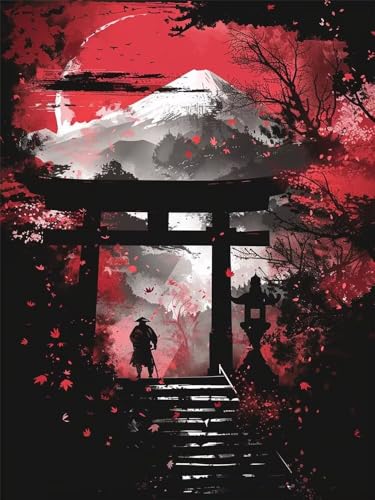 Diamond Painting Japanisch Diamond Painting Erwachsene, 5D Samurai Diamant Painting Bilder Kinder, DIY Daiments Painting Erwachsene und Anfänger, Diamond-Painting Set für Home Wand Dekoration 50x70cm von WANGLLPGY