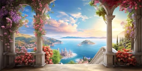 Diamond Painting Mediterranes Meer Landschaft, 5D Diamond Painting Groß xxl 160x80cm,DIY Diamond Painting Erwachsene Diamant Painting Bilder Kinder Diamond-Painting für Wohnzimmer Dekoration -YZ23 von WANGLLPGY