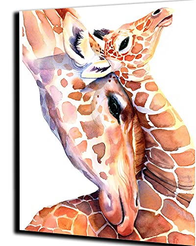 WANGMAOMAO DIY Ölgemälde Malen nach Zahlen Erwachsene Kinder animal giraffe mother love 40x50cm Handgemalte Geschenke Zahlenmalerei ab 5 Öl Wandkunst Haus Dekoration Spielzeug malen -ohne Rahmen von WANGMAOMAO