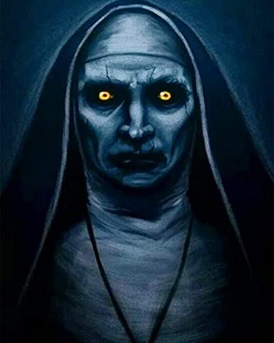 WANGMAOMAO Malen nach Zahlen für Erwachsene Kinder Horror Nonne 16x20 Zoll Leinen Leinwand Acryl DIY Number Painting Kits Wandkunst Dekor Geschenke-mit Rahmen WANGMAOMAO Malen nach Zahlen für Erwachsene Kinder Horror Nonne 16x20 Zoll Leinen Leinwand Acryl DIY Number Painting Kits Wandkunst Dekor Geschenke-mit Rahmen von WANGMAOMAO