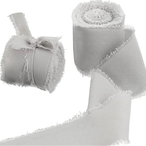 Chiffonband, 2 Packungen mit rosafarbenem Grau, für Hochzeitseinladungen, Brautsträuße, Verpackungen, Bastelarbeiten Chiffonband, 2 Packungen mit rosafarbenem Grau, für Hochzeitseinladungen, Brautsträuße, Verpackungen, Bastelarbeiten von WANGSONGSONGZHY